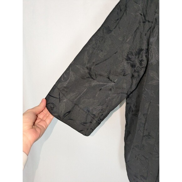 NWT Erin by Erin London Jacket 3X Women's Black Jacquard Button Down Swing Linen - Picture 2 of 7